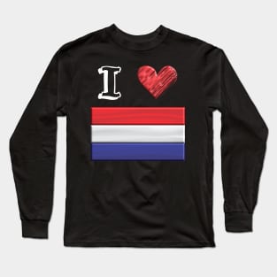 I love Flag from Niederlande Long Sleeve T-Shirt